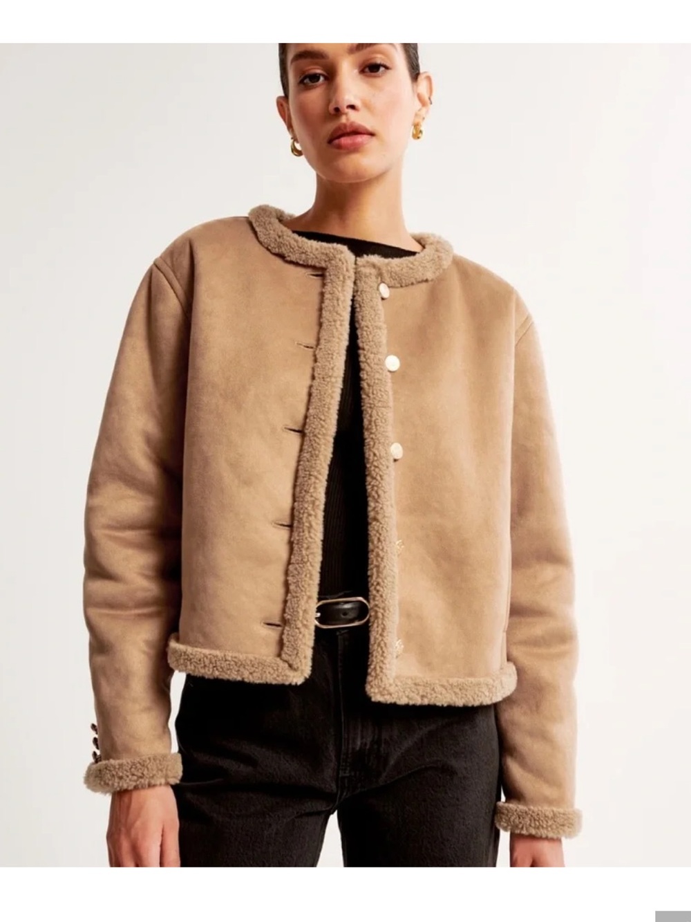 Abercrombie & Fitch shearling jacket NWT! Small